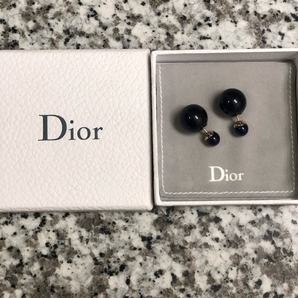 DIOR Tribal Earings Navy- never worn